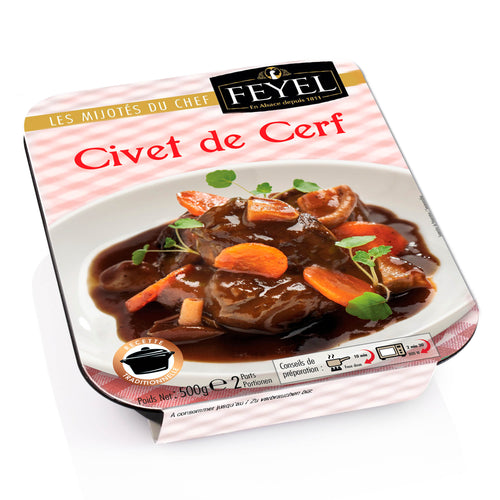 civet de cerf viande cuisinée plat cuisiné maison alsacienne feyel 